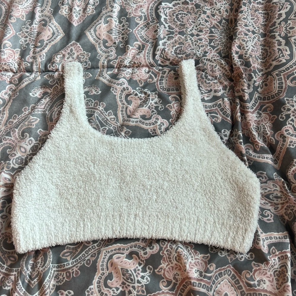 white soft crop top